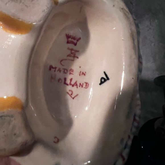 OLD HOLLAND NETHERLANDS WHISKEY DECANTER LADY HAND PAINTED W/ LIQUOR TAX STAMP - Picture 11 of 15